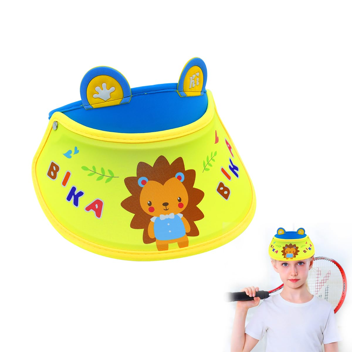 Optifit® Adjustable Kids Sun Hat with Elastic Band, UV Protective Wide Brim Visor Cap with Sweat Absorption