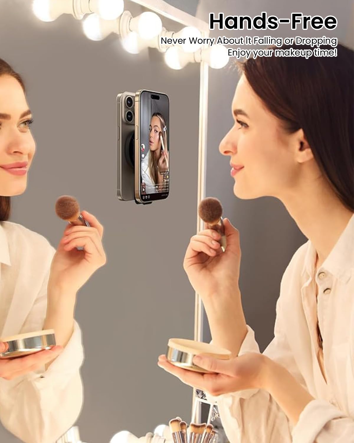 ZORBES Suction Phone Case Mount for iPhone 15 Pro Max with 9 Suction Cups and Magnetic Grip | Hands Free Holder for Videos and Selfies