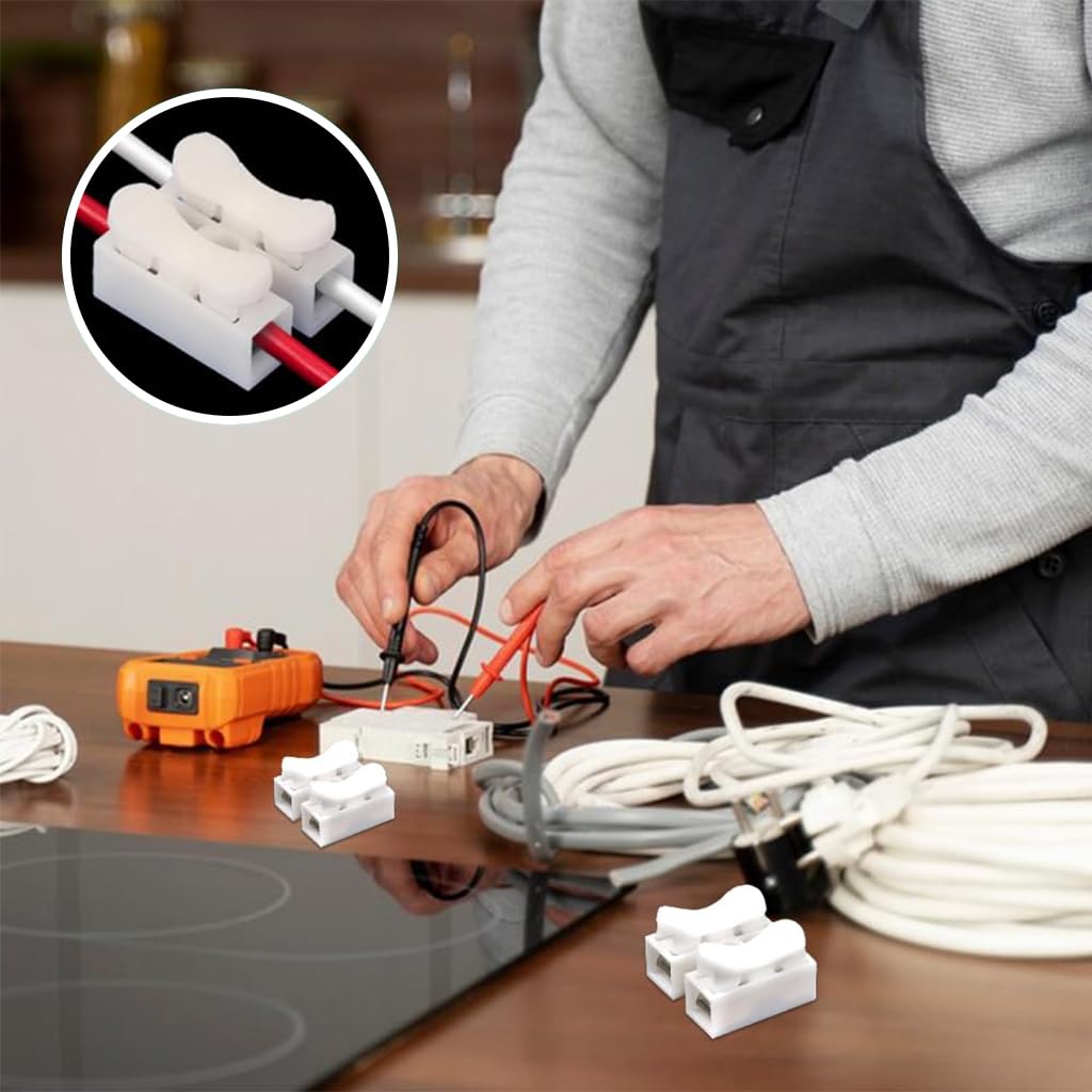 Serplex Wire Connector Set for Electrical and LED Wiring featuring 100Pcs Spring Lock Terminals