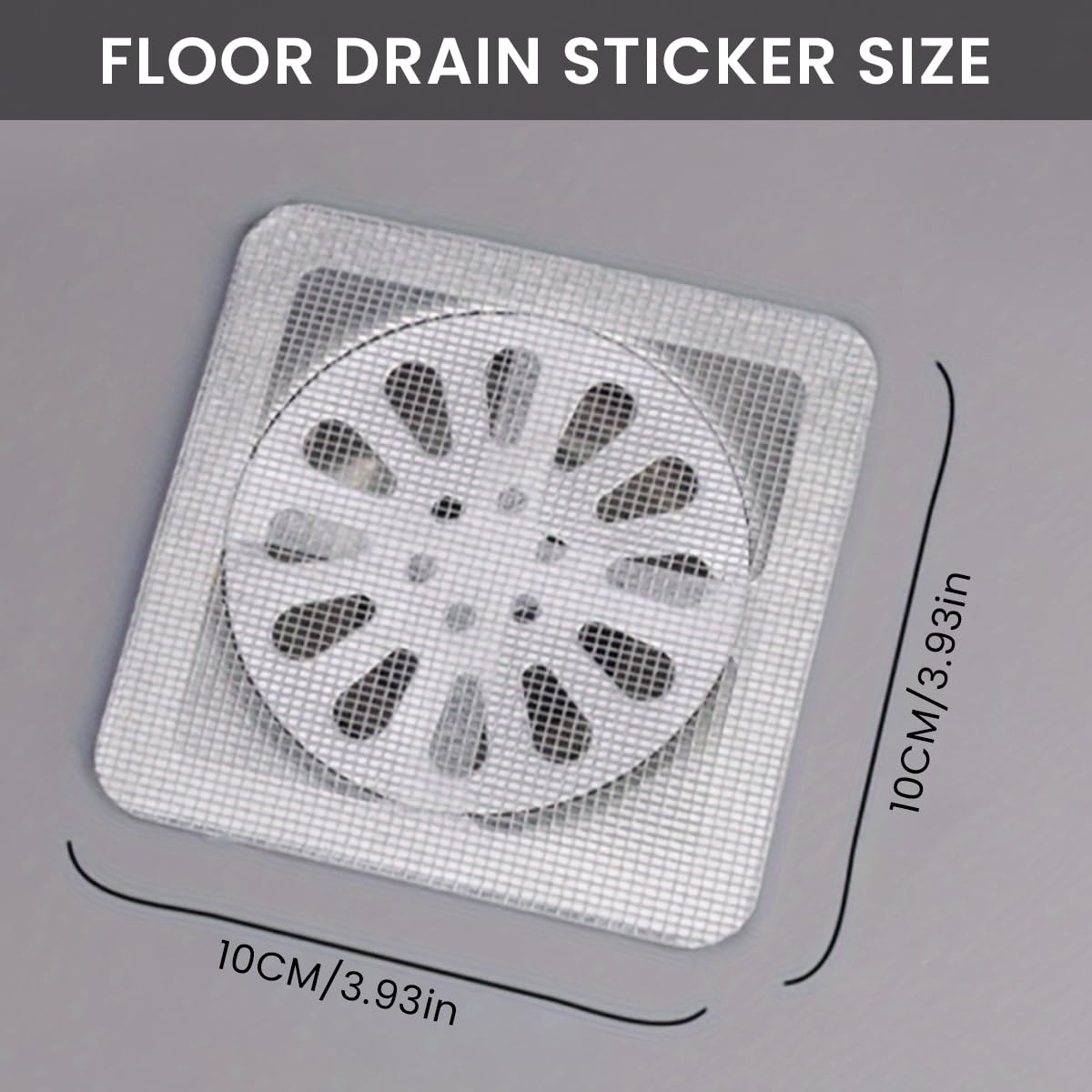 HASTHIP Disposable Shower Drain Hair Catcher 30Pack for Bathroom and Kitchen | 4mm Mesh Stickers 4x4 in