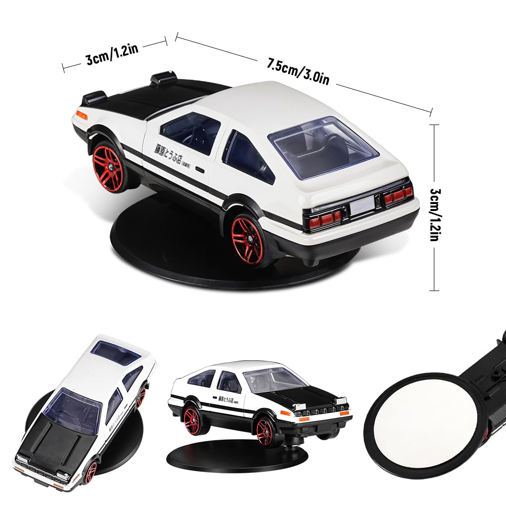 STHIRA Mini Car Model Drifting AE86 for Dashboard and Desk with Self Adhesive Base 2.95in | Alloy Collectible Gift