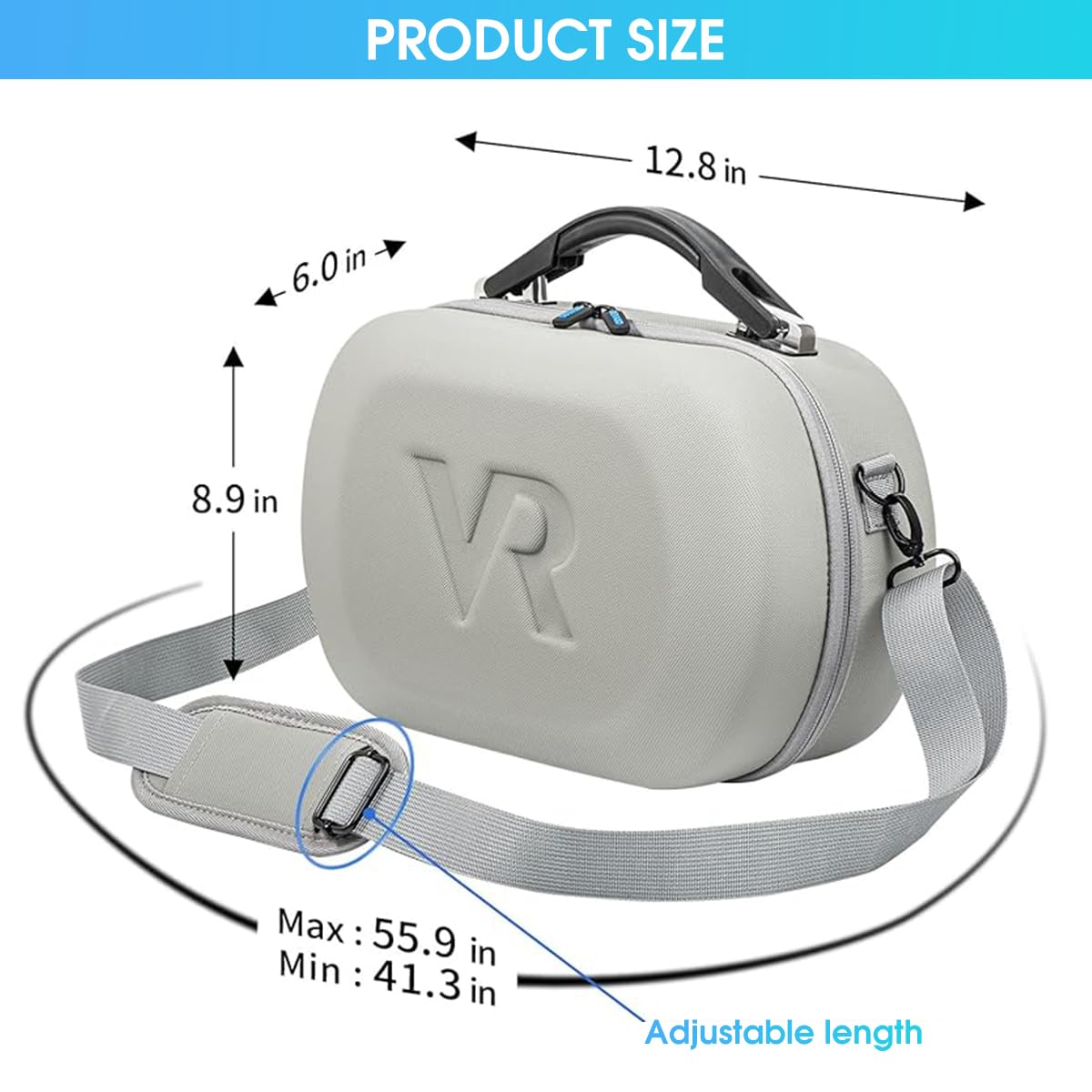 ZORBES Carry Bag for Oculus Quest 3 with 32.5x22.5x15.3cm Hard Felt Shell | Waterproof Travel Case and Accessory Organizer