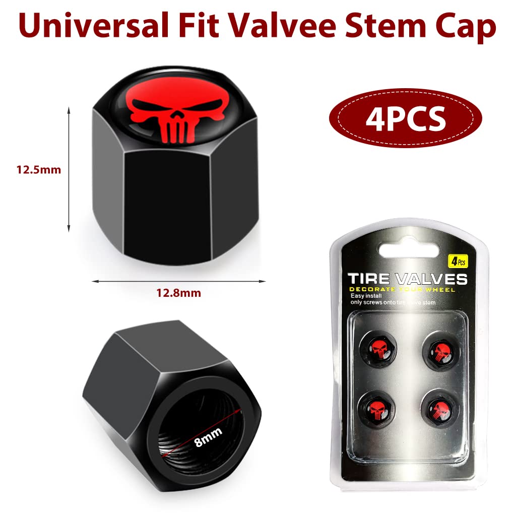 ZIBUYU Car Tyre Valve Caps for Cars Trucks Bicycles Motorcycles | 8PCS Carbon Alloy 8mm