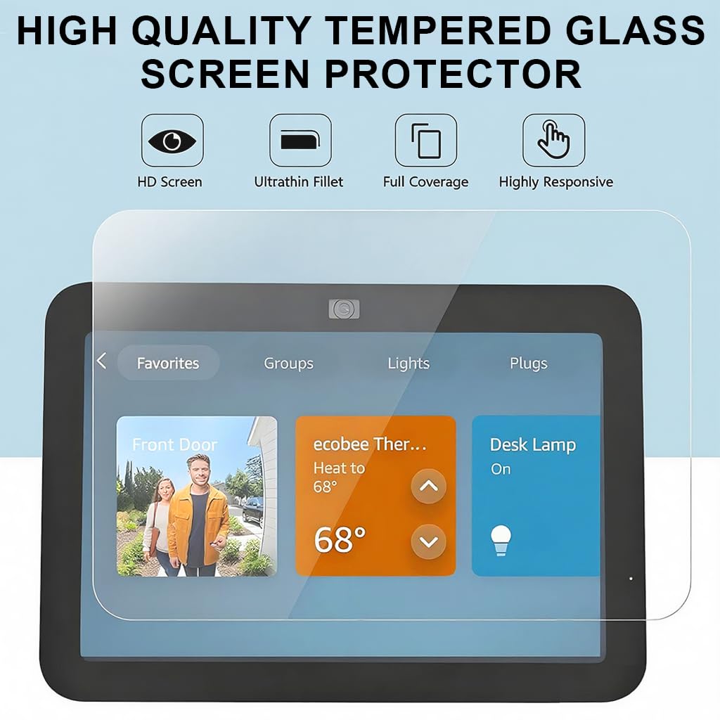 ZORBES Screen Protectors for Echo Show 8 with Bubble Free Anti Glare Glass | 3 Pack