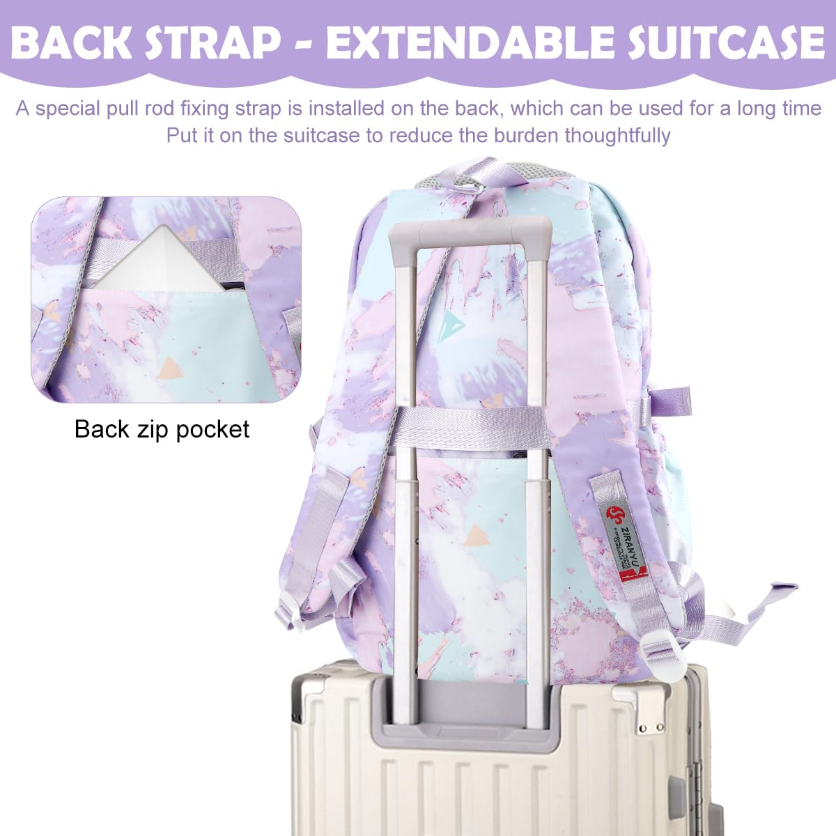 PALAY School Backpack with 13.3 in Laptop Compartment and Trolley Strap | Waterproof Oxford Bag for Girls