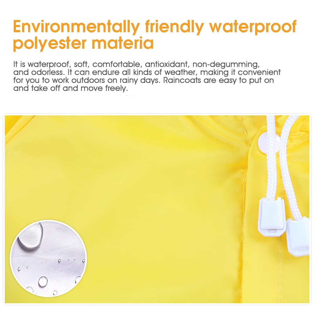 GUSTAVE Raincoat for Kids featuring Drawstring Hood and Pockets | Polyester Yellow 3–7Y