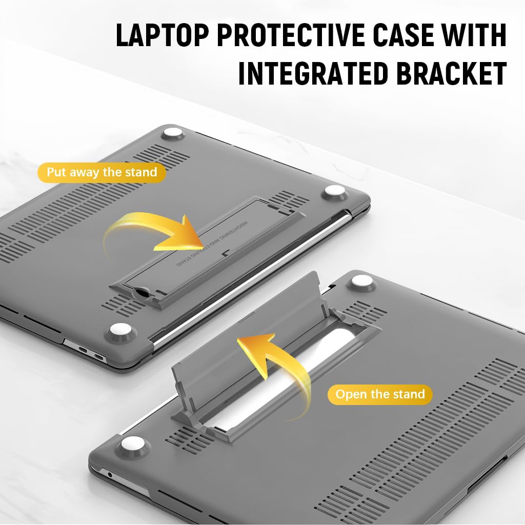 ZORBES Laptop Cover for MacBook Air 13.6 inch featuring Foldable Kickstand Stand | PC Hard Shell Protective Case for M4 M3 M2 Models
