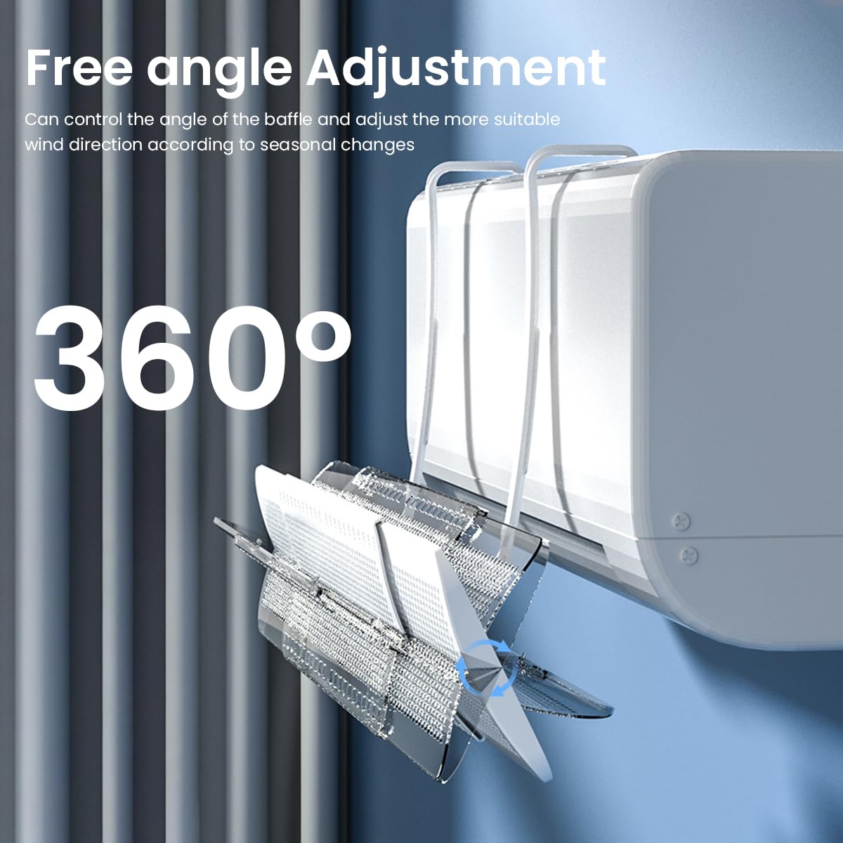 HASTHIP Air Conditioner Deflector for Split AC 22–32 in with Retractable Mesh Design | Adjustable Plastic Baffle