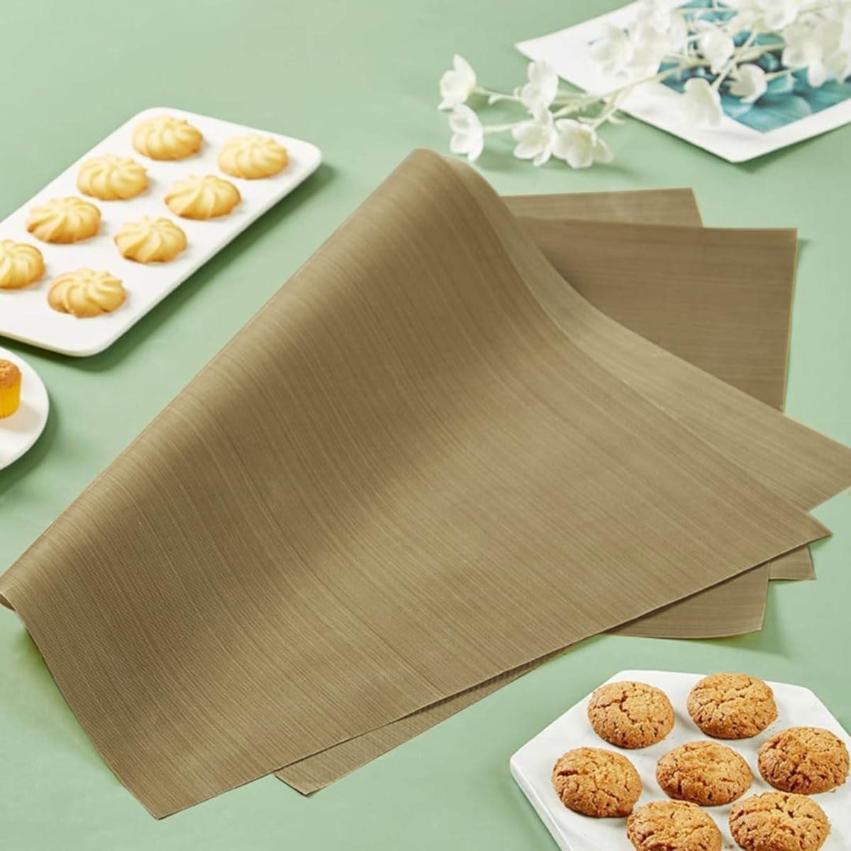 HASTHIP Air Fryer Disposable Paper Liner 100 Pcs for Baking and Frying with 4.5 cm Edge | Waterproof Nonstick White Parchment