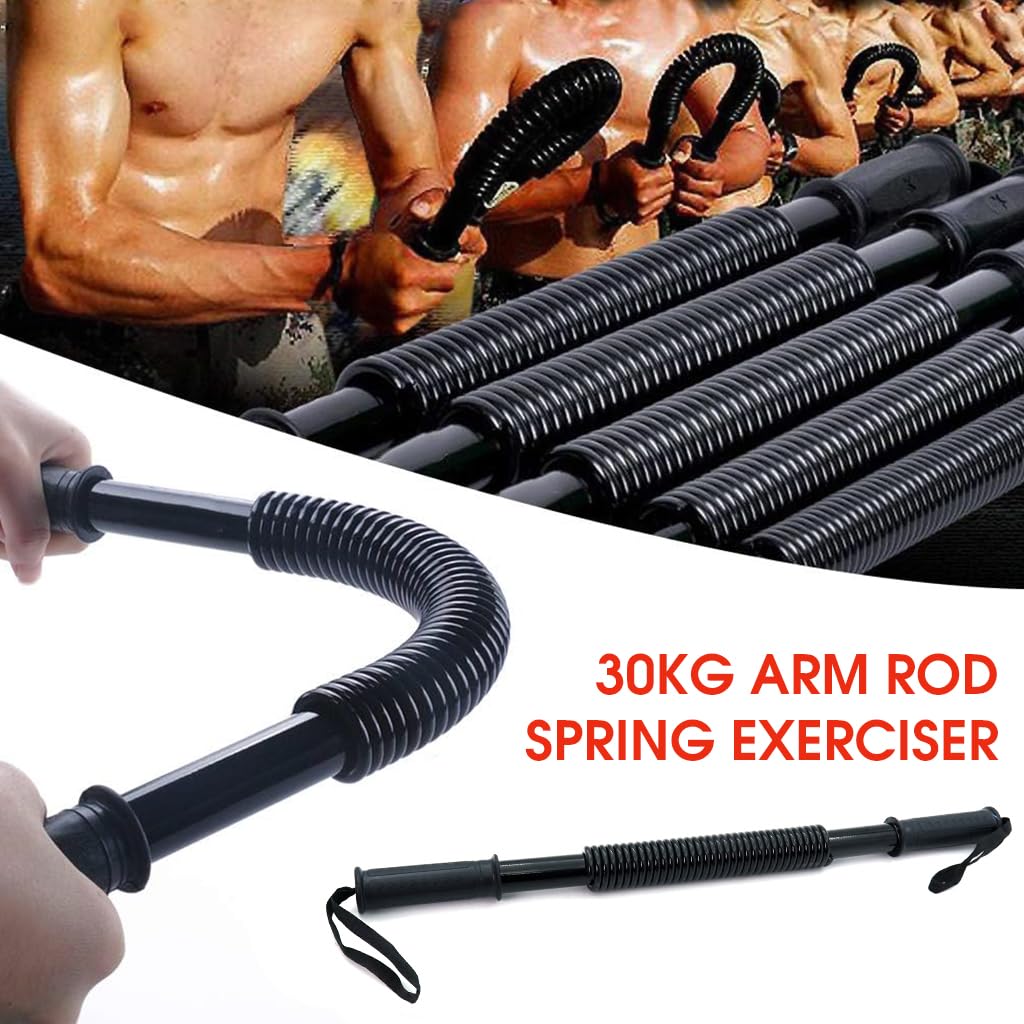 Optifit Power Twister Bar for Chest Arms and Shoulders with 40kg Resistance | Carbon Steel Construction and Rubber Grip