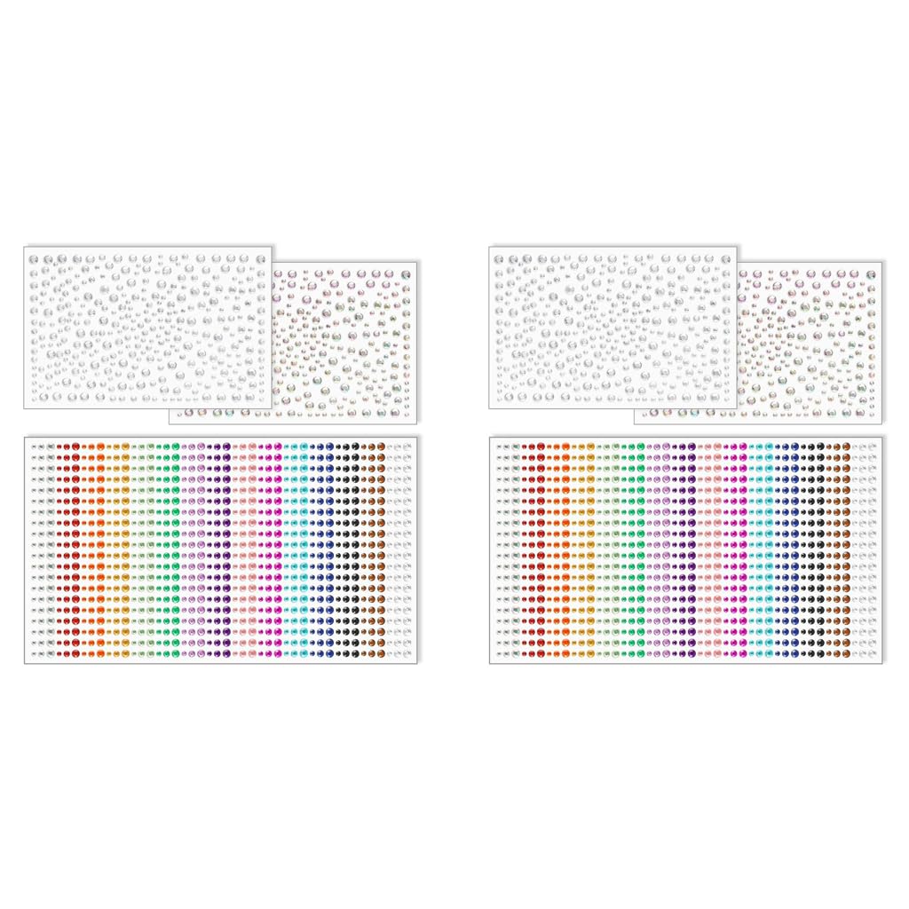 MAYCREATE Face Gem Rhinestones Sticker Kit with 3200 pcs in 15 Colors for Makeup and DIY Crafts