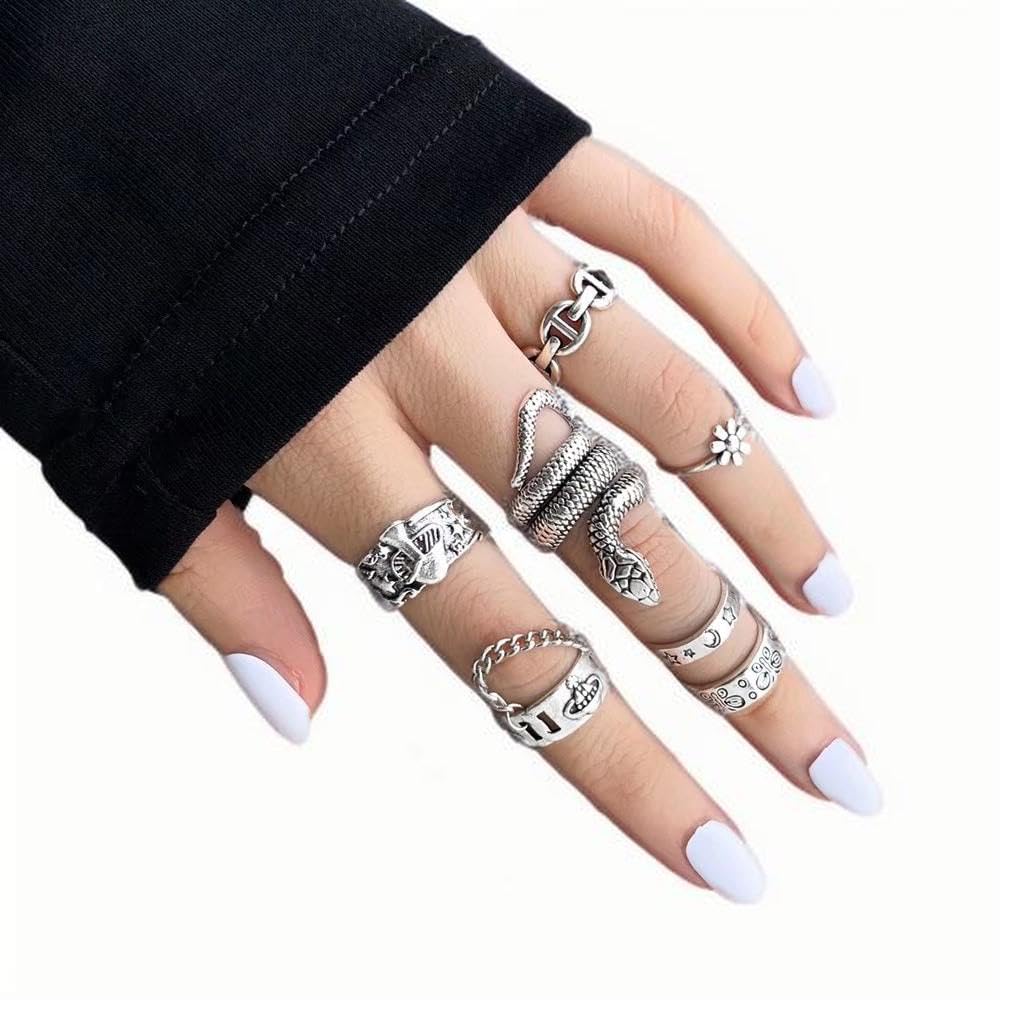 ZIBUYU® Gothic punk ring set