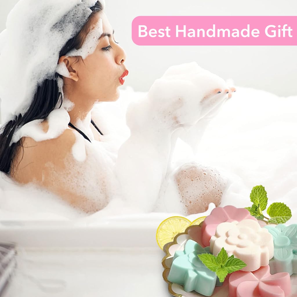 HASTHIP Silicone Soap Molds for DIY Soap Making with 6 Flower Shapes and 3 Panels | Food Grade Silicone