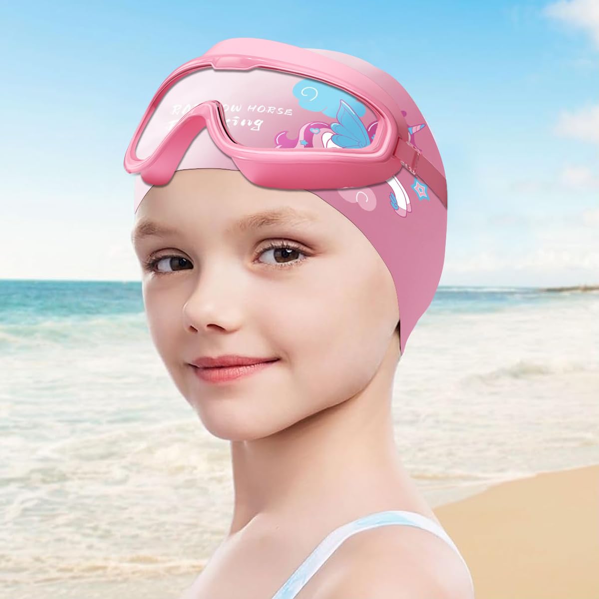 Proberos Swimming Goggles for Kids with Anti Fog UV Protection | Leakproof Big Frame Set