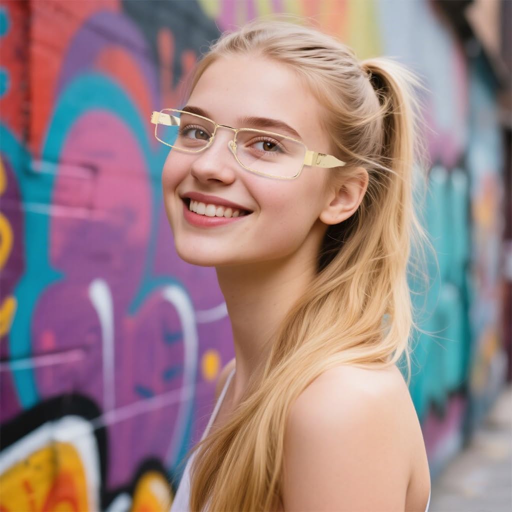 Proberos Sunglasses for Travel with Small Square Vintage Metal Frame | Unisex Eyewear