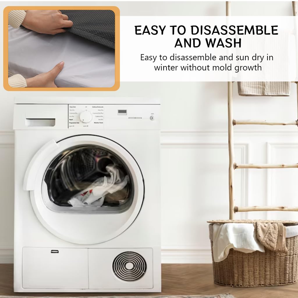 Qpets Dog Bed Large Size 75×50 cm with Waterproof Removable Cover and Anti‑Slip Base | Plush Pillow Support for Cats and Dogs