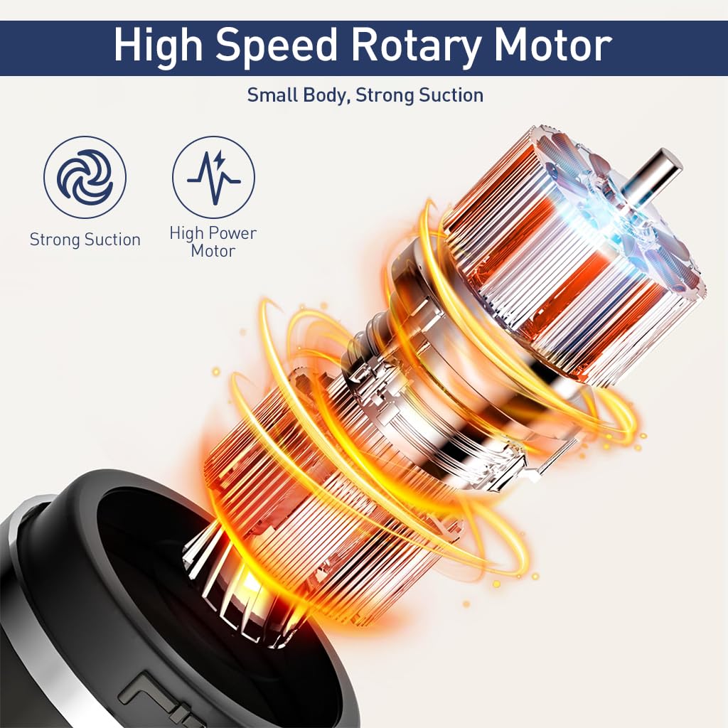 STHIRA Car Vacuum Cleaner for Home and Car Use with 6000Pa Suction and 3600mAh Battery | Cordless HEPA Filter Design