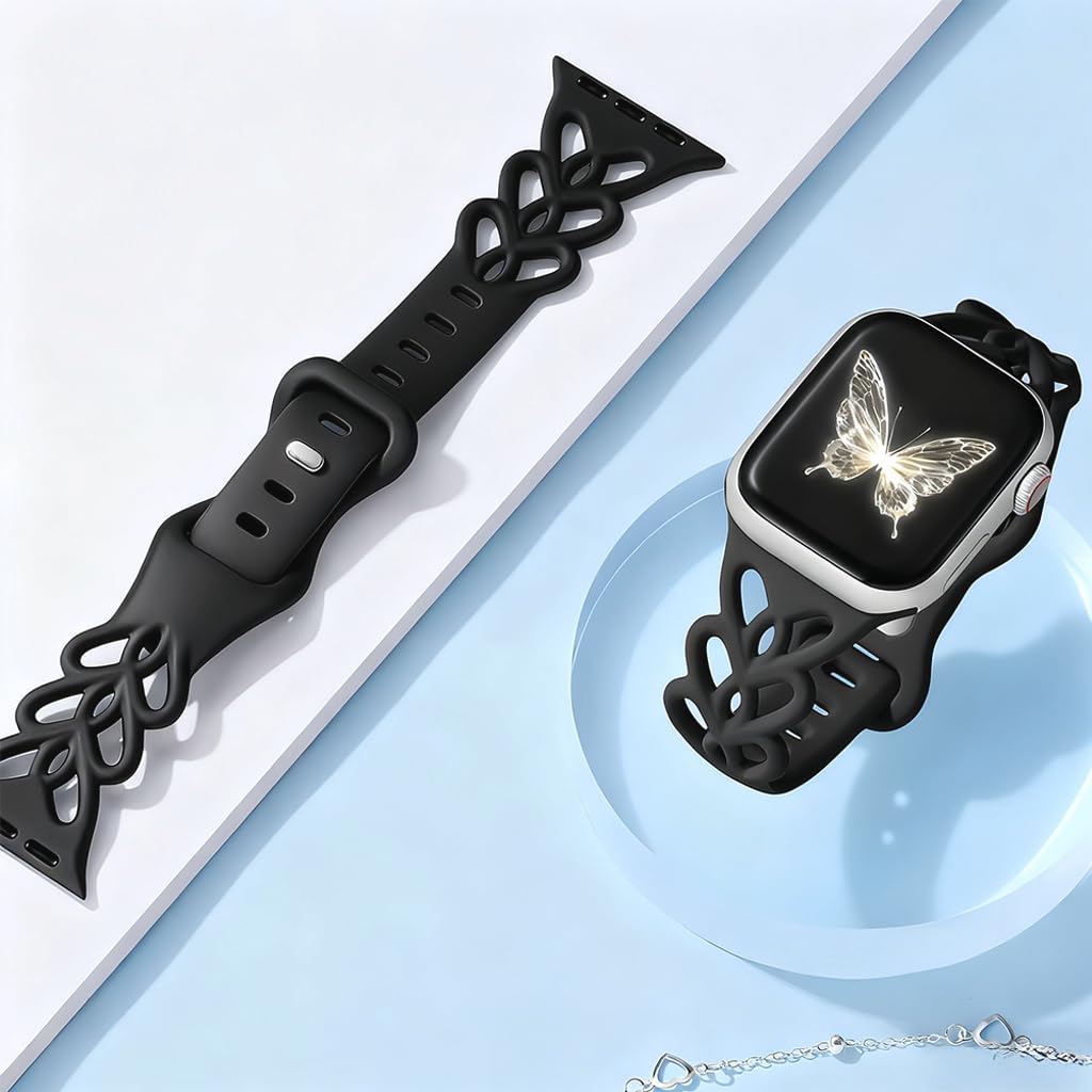 ZORBES iWatch Ultra S11 Watch Band for Women featuring Elegant Cutout Design and Waterproof Silicone