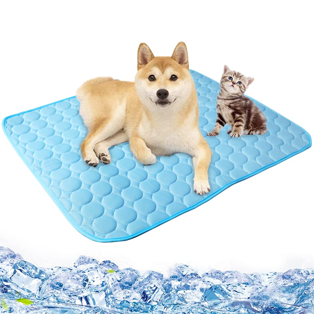Qpets Dog Cooling Mat for Summer with Ice Silk Fabric 90×70cm | Washable Waterproof Pad
