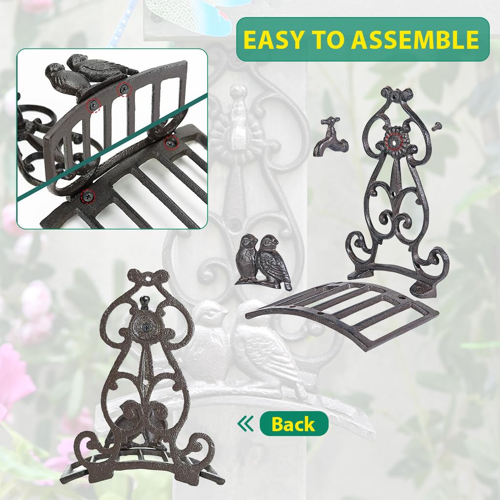 HASTHIP Garden Hose Organizer for Wall Mounted Storage with Cast Iron Bird Design | Decorative Outdoor Holder