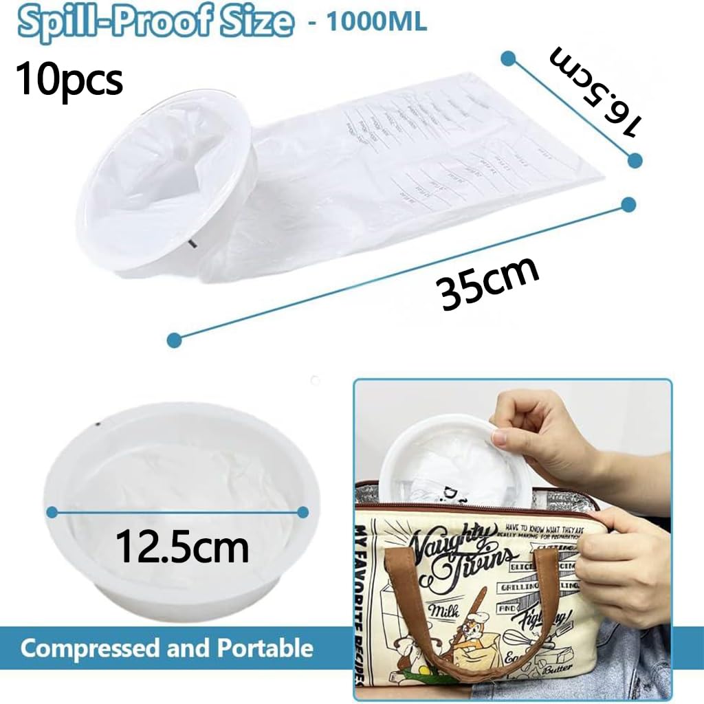 ZIBUYU Vomit Bags for Motion Sickness with Rigid Ring and 1000ml Capacity | Leak-Proof Travel Use