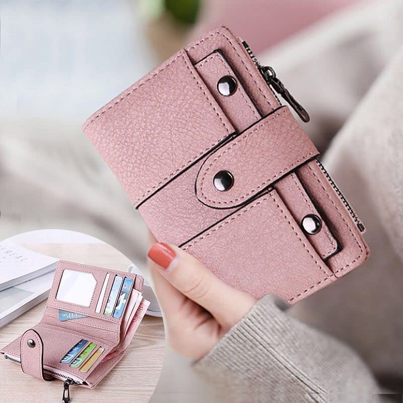 PALAY Small Purse for Girls featuring Bifold Structure and 14×10cm Size | Pink PU Leather Wallet