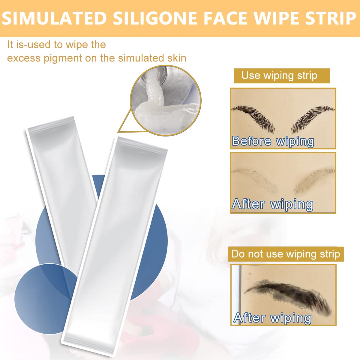 MAYCREATE Eyebrow Tattoo Kit for Practice with Silicone Skin and 2 Color Pigments | Training Set