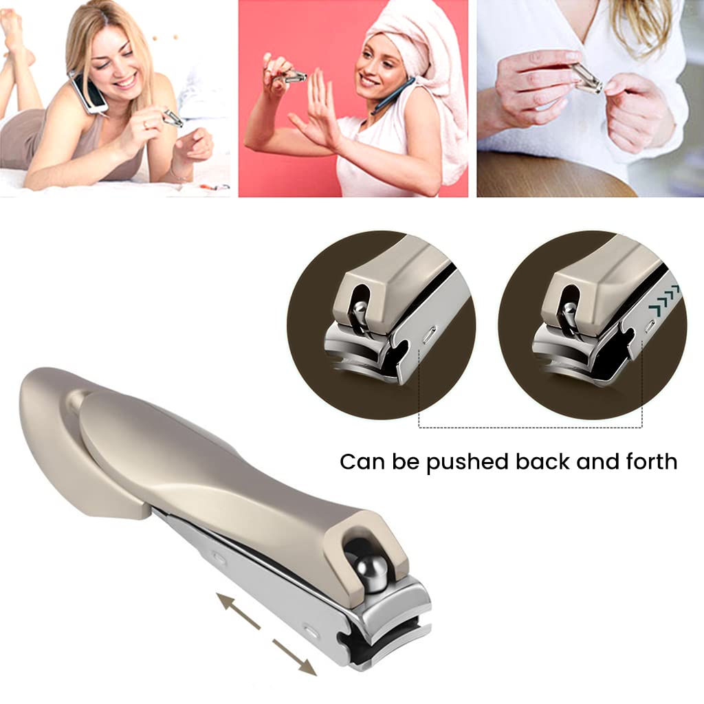 HASTHIP Men Nail Cutter for Thick and Ingrown Nails with Curved Blade & Catcher | Stainless Steel Clippers