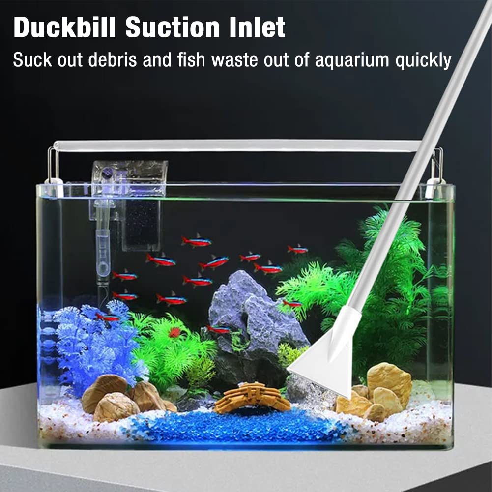 Qpets Fish Tank Cleaner for Small and Medium Tanks with 3 m Hose & Powerful Siphon System