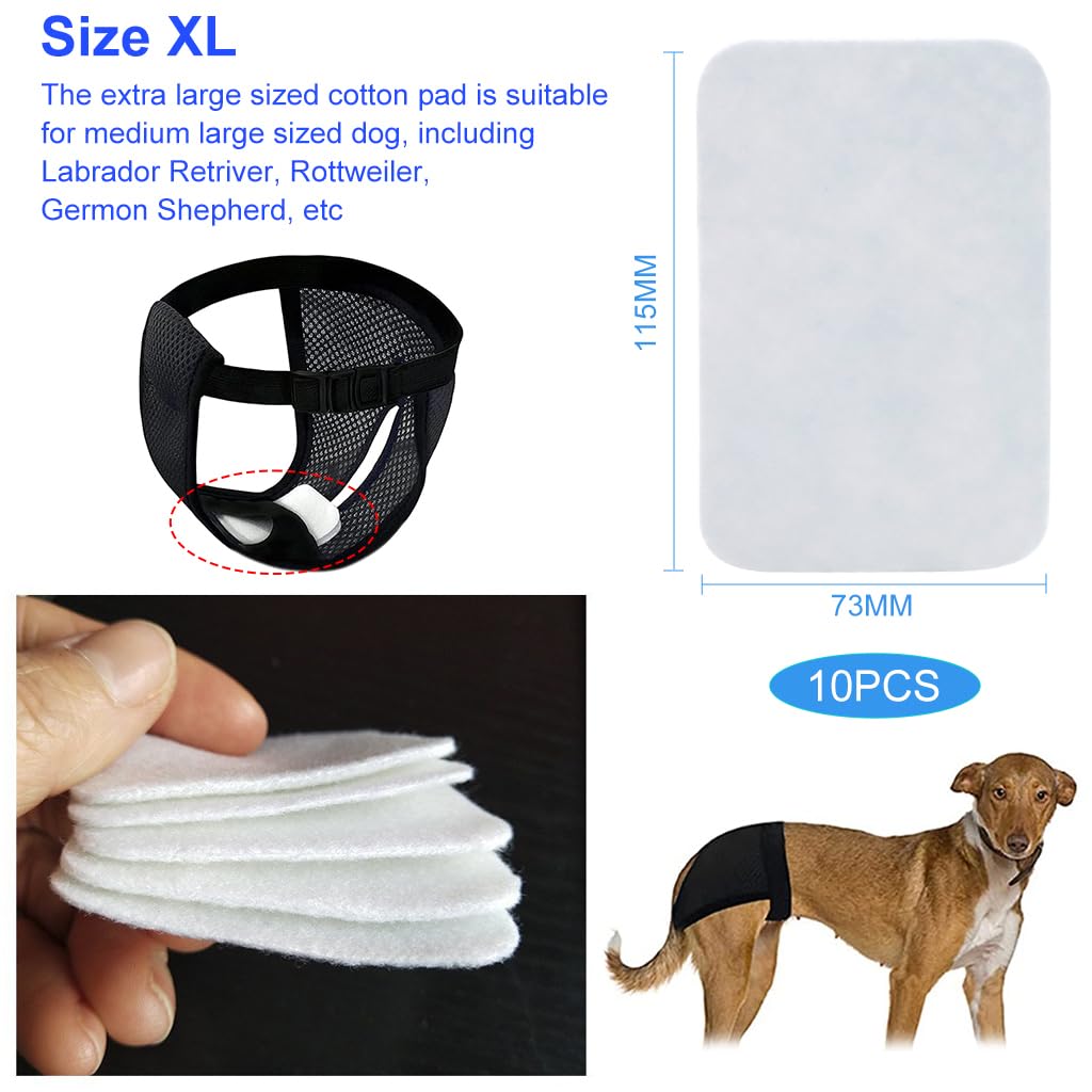 Qpets Replacement Absorption Cotton Pad for Female Dog Diaper 10pcs 11×11×2cm | Breathable Comfort for Beagle and Dachshund