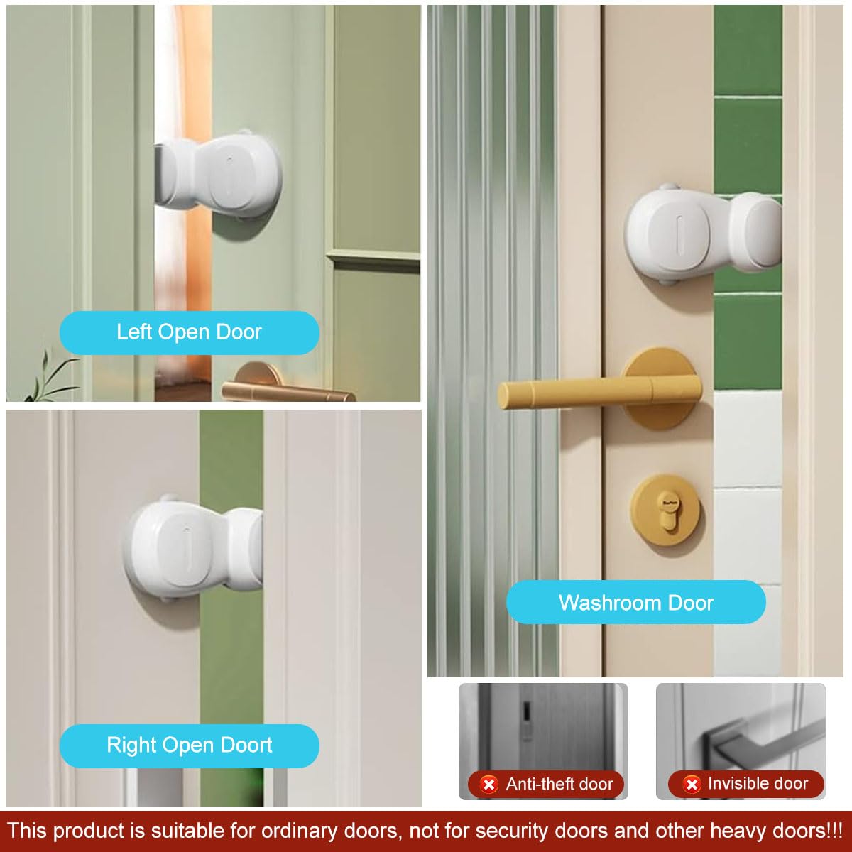 SNOWIE SOFT Door Stopper for Baby Safety featuring Flexible Arm and Self Adhesive 4pcs Set