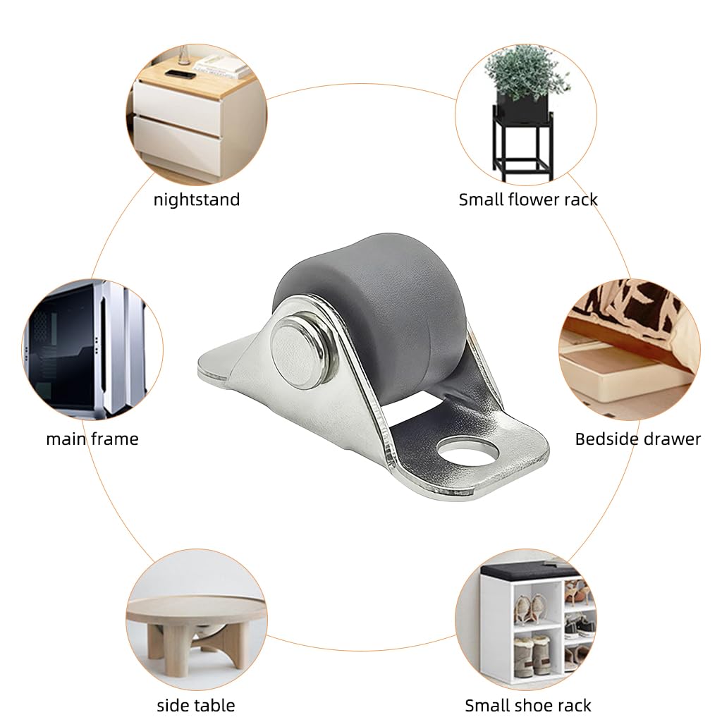 Serplex Caster Wheels for Models and DIY Projects featuring 0.5 in Straight Directional TPR Wheels | Includes Screw Kit