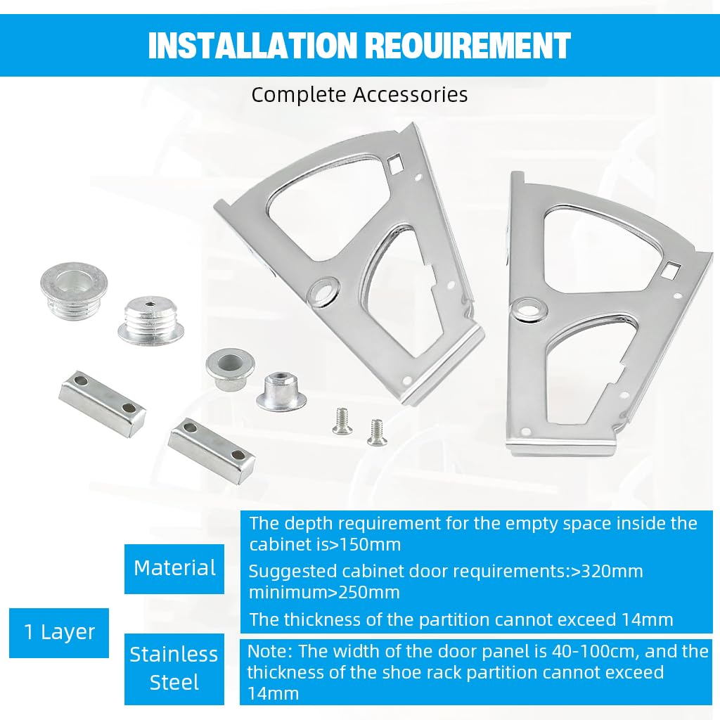Serplex Cabinet Door Hinges for Flip Down Cabinets with Screw Pack | Stainless Steel 2Pcs