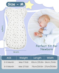 SNOWIE SOFT® Baby Swaddles for Newborns, 100% Cotton Baby Swaddle Wrap for Newborns Arms Up Baby Sleeping Blanket Zipping Baby Sleeping Bag Newborn Sleep Sacks for Startle Reflex for Baby 0-6 Months