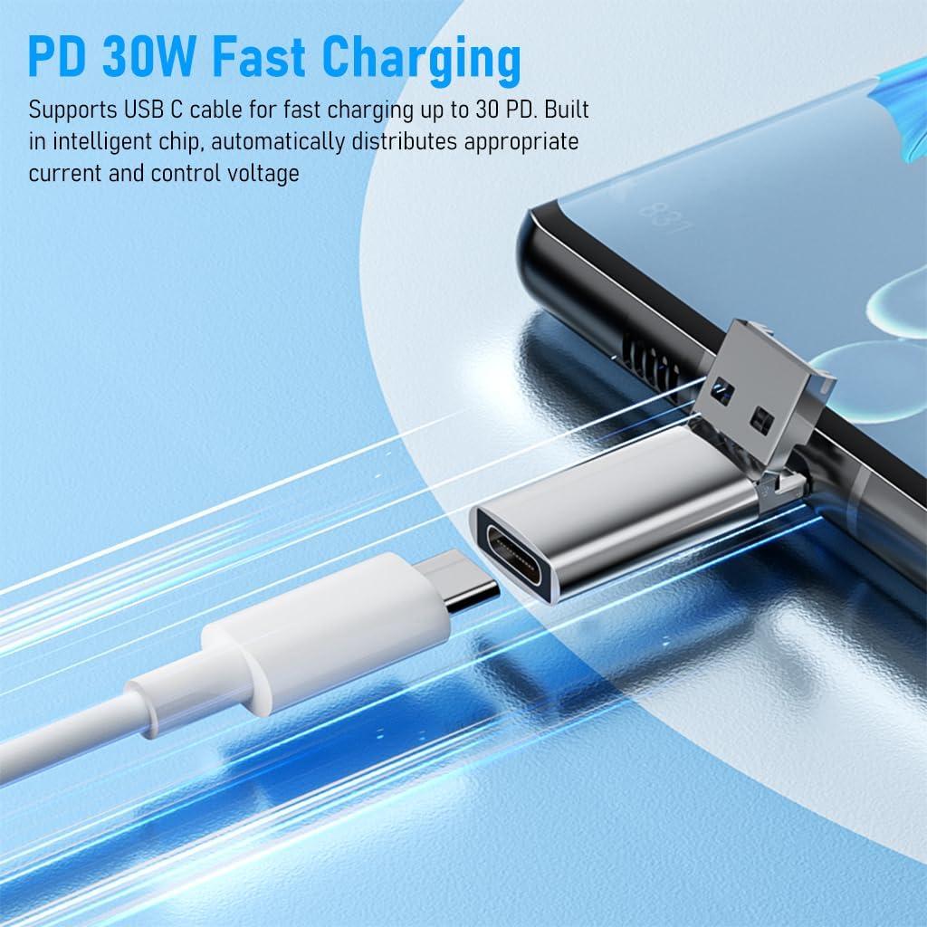 Zeitel Multi OTG Adapter for iPhone and Android with 30W Fast Charging | Aluminum Alloy Plug and Play Converter