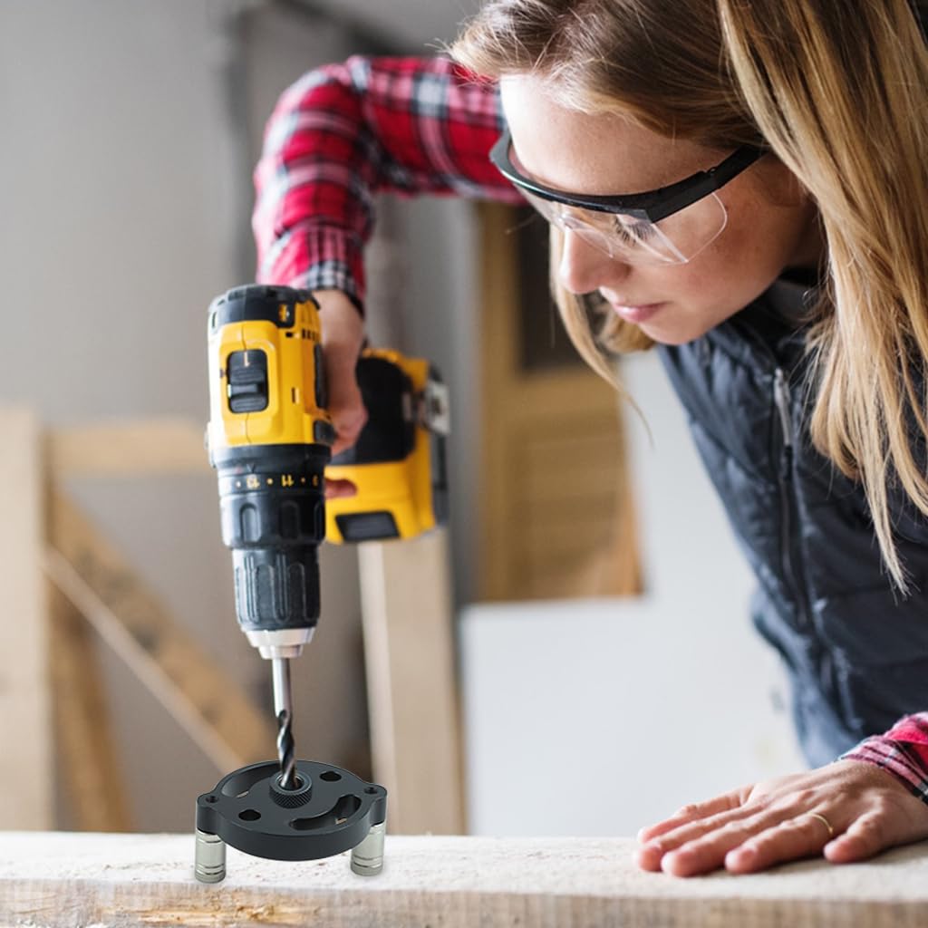 Serplex Self Centering Doweling Jig for Woodworking with 6mm 8mm 10mm Drill Guide | Aluminum Alloy Tool