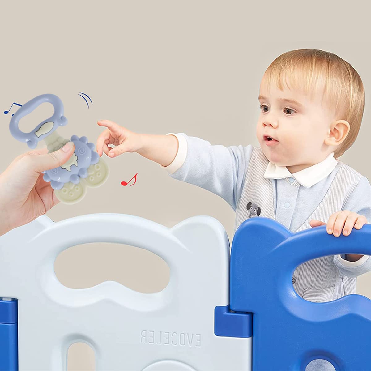 SNOWIE SOFT Baby Rattle Toy Set for 3–12 Months with Teether and 6pcs BPA Free Design | Gift for Newborns