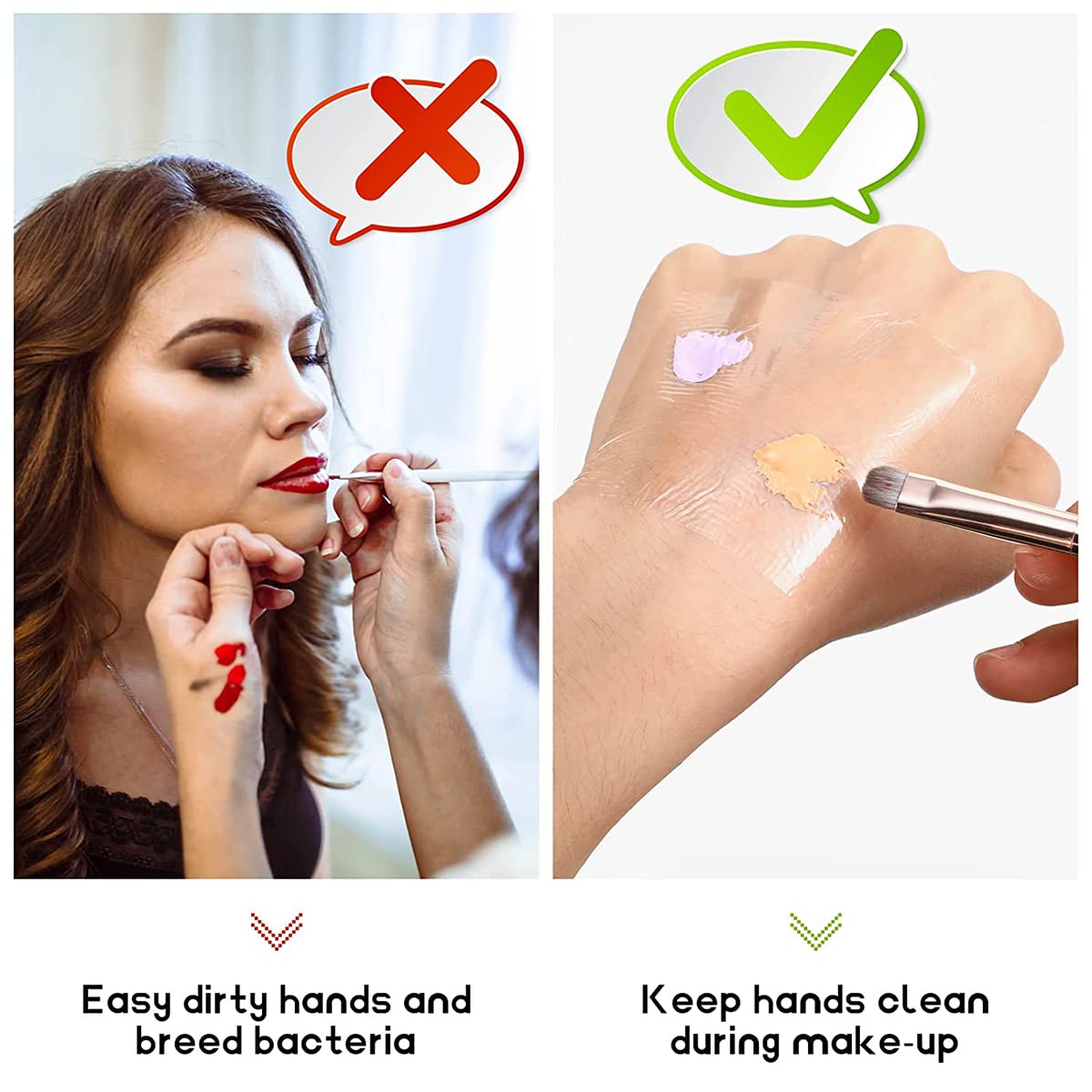 MAYCREATE Acrylic Makeup Palette with Dual Head Spatula for Mixing 15x10cm | Easy to Clean