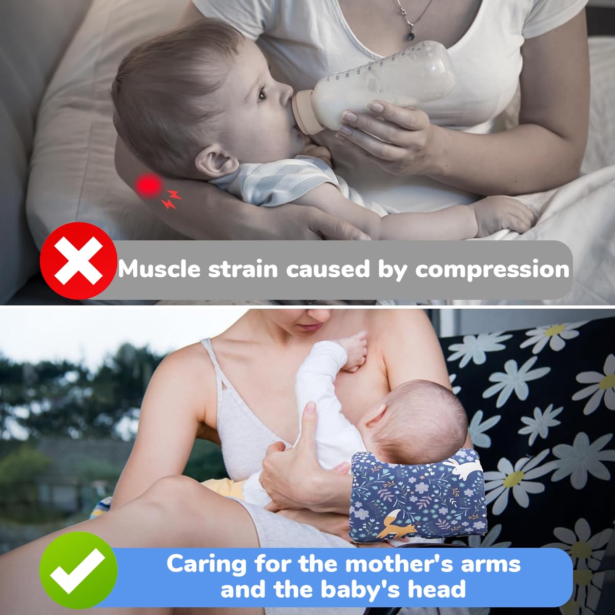 Breastfeeding Baby Pillow for Mother Arm Support featuring Soft Cotton Fabric 23x18cm