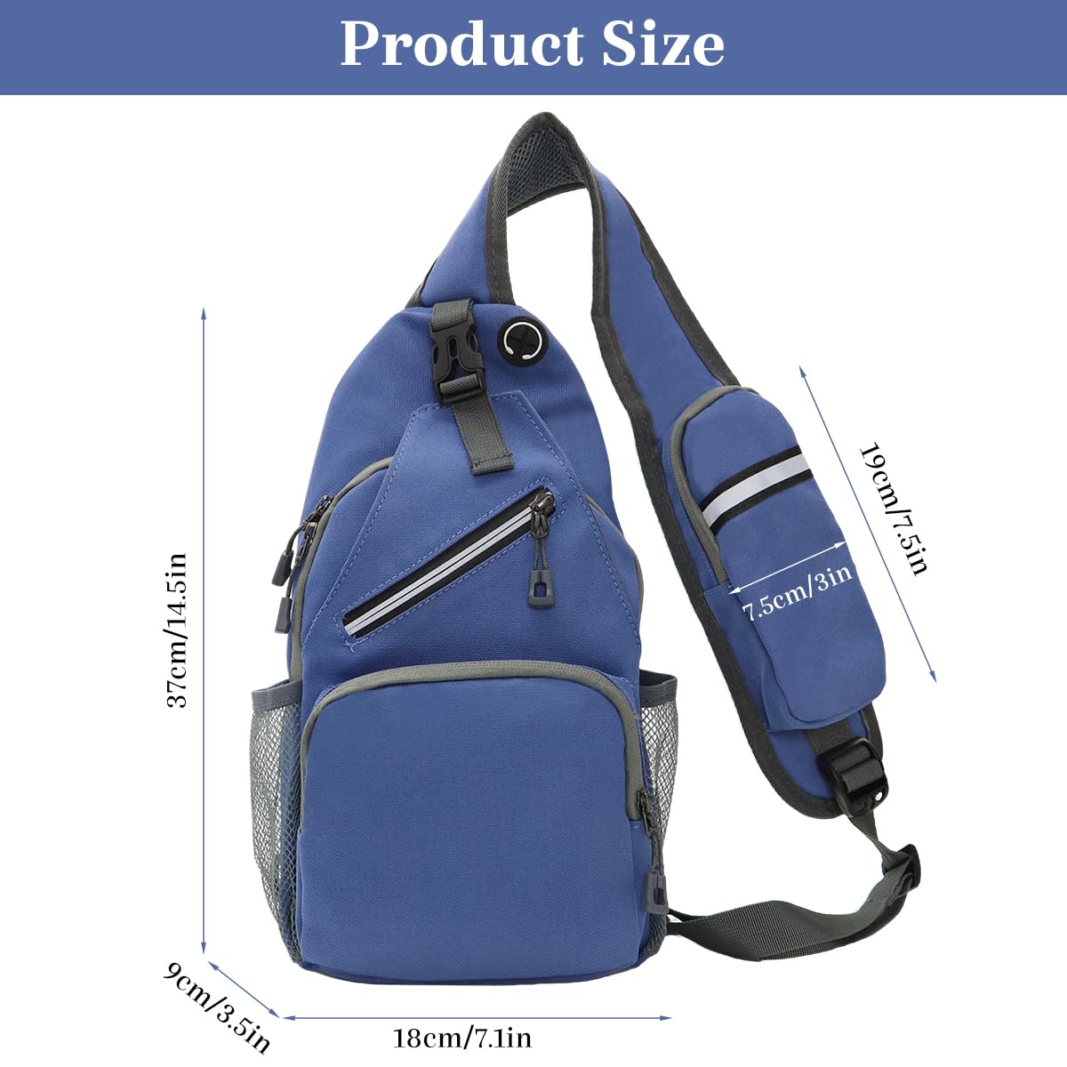 GUSTAVE Sling Bag for Men featuring Multi Pocket Design with Zipper Phone Pouch | Compact Travel Shoulder Bag for Work and Hiking