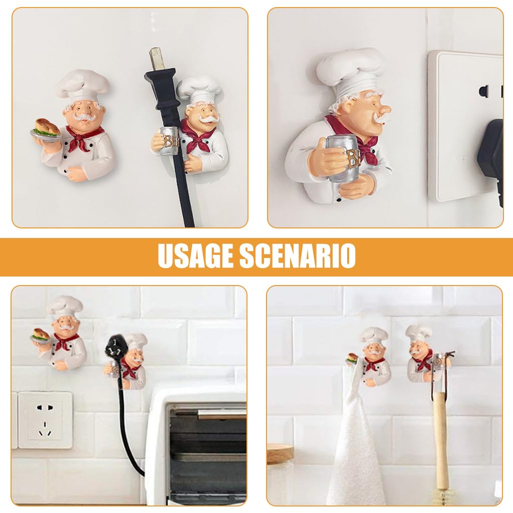 HASTHIP Decorative Power Plug Holder 2 Pack for Kitchen and Bathroom Walls | Resin Hooks for Keys and Utensils