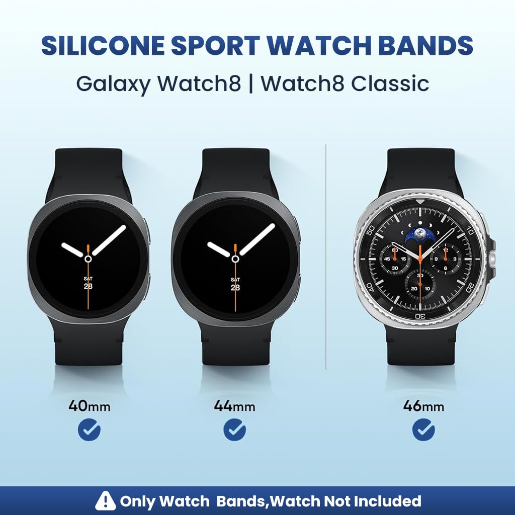 ZORBES Sport Band Compatible with Galaxy Watch 7 featuring No Gap Design and 3 Pack Silicone Strap for Men and Women