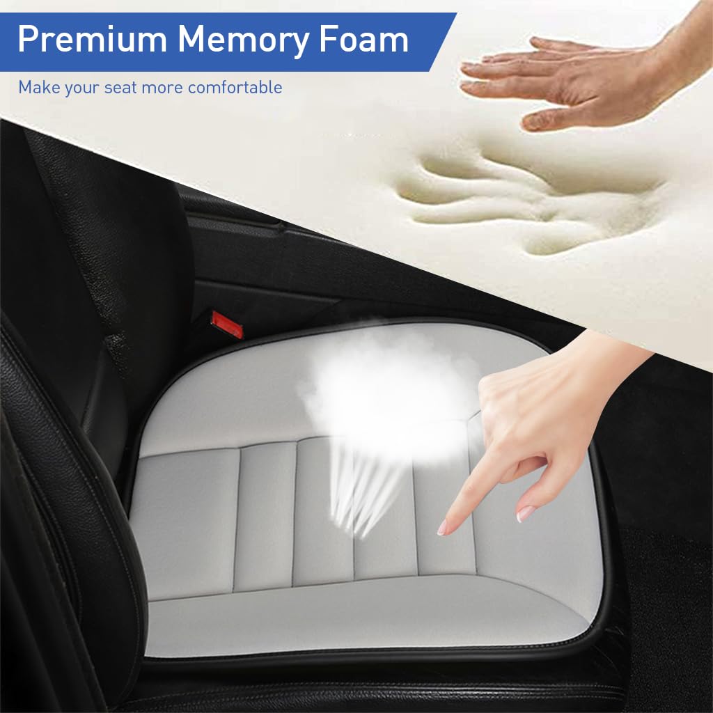 STHIRA Car Seat Cover for Car Seats and Office Chairs featuring 3D Ergonomic Design 47×49×3 cm Grey