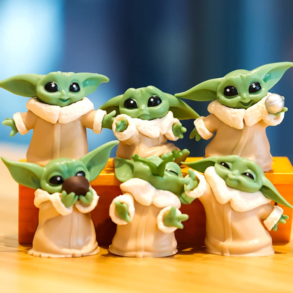 PATPAT® Baby Yoda 6Pcs PVC Baby Yoda Soft Toy 2-2.4 inch Yoda Model Toys for Kids Adult Star Wars Yoda Figures Toy Set Birthday Gift for Kids Cute Desk Decoration for Office Home