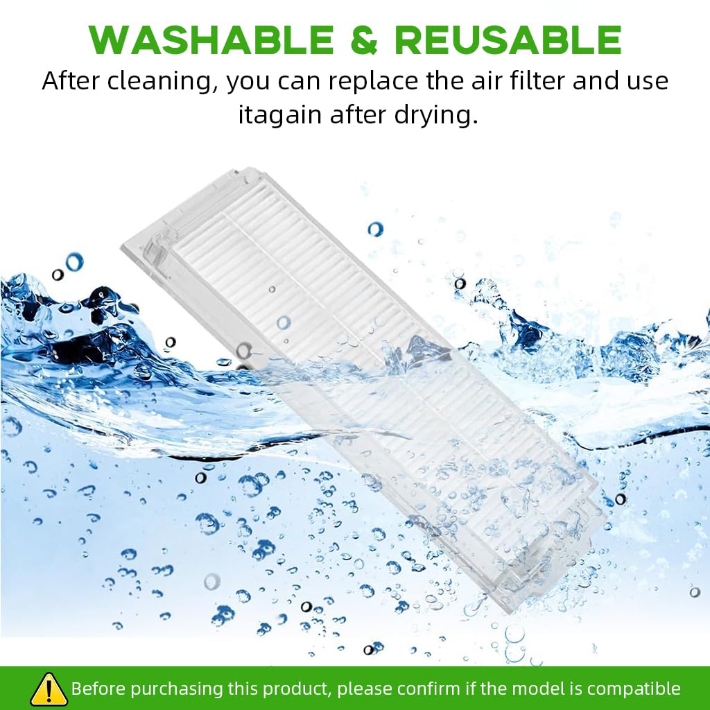 HASTHIP Replacement Filters for Mi Robot Vacuum Mop 2i and 2 Pro 2pcs | Washable Reusable Design