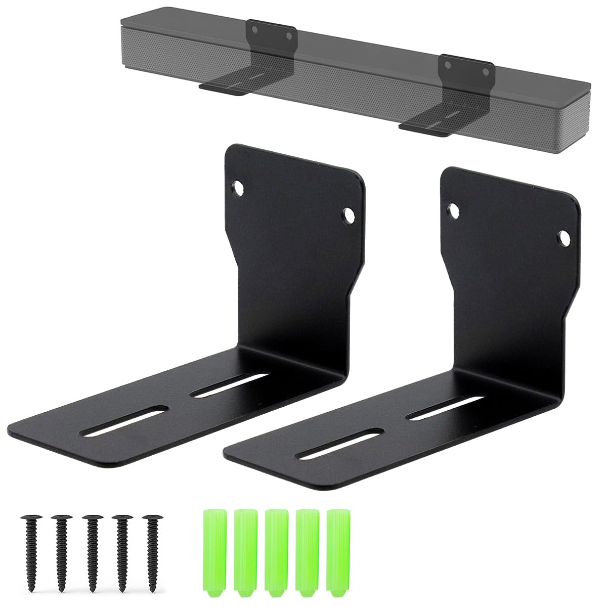 HASTHIP® Sound Bar Mounts Wall Brackets Anti-Drop Wall Shelf Holder, Universal Soundbar Speaker Mounting Bracket Under TV for Samsung, Bose, Vizio, LG, Sony, JBL, Polk, Roku