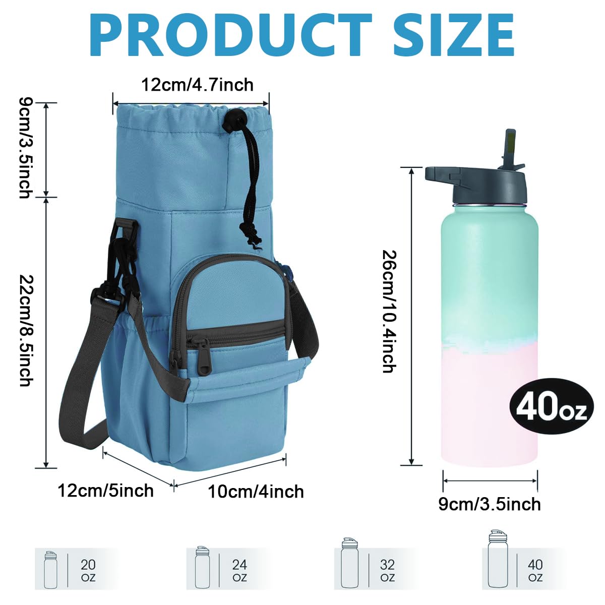 GUSTAVE Cross Body Sling Bag for Outdoor Use with 40oz Drawstring Pouch and Canvas Design