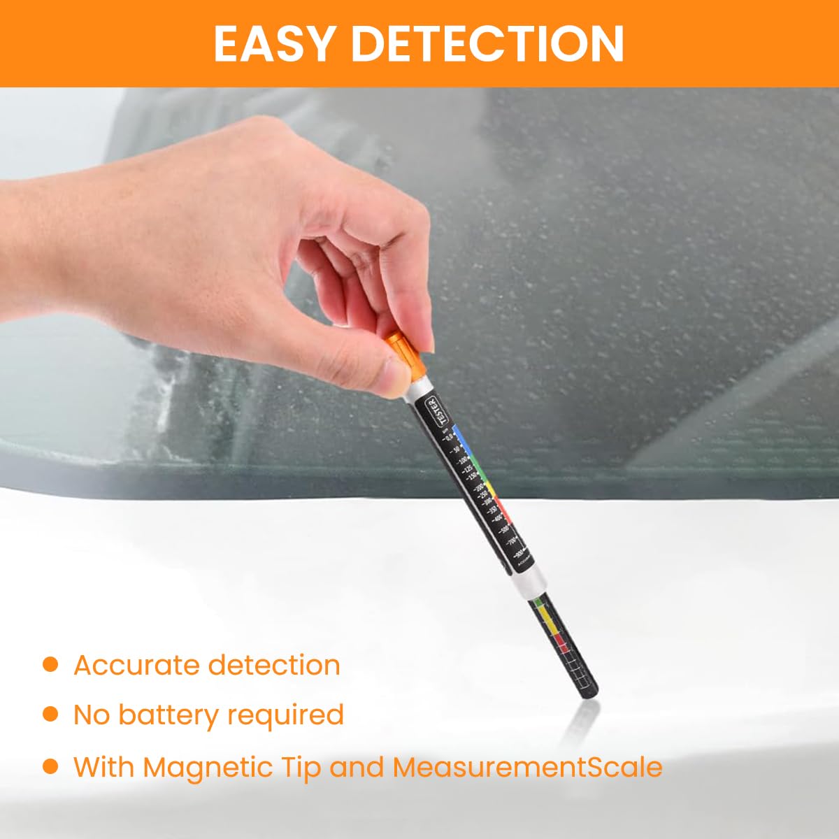 STHIRA Paint Thickness Gauge Pen for Vehicle Coating Check with Magnetic Mechanism 2 PCS