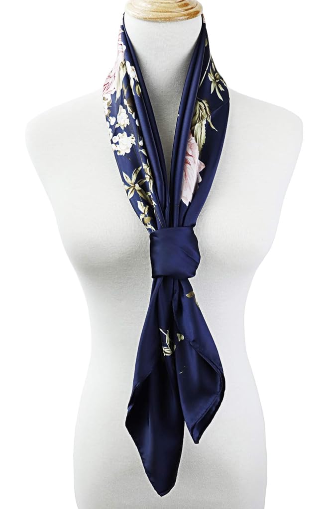 PALAY® Female Square Scarf for Women Stylish Satin Silk Like Hair Scarves Wraps Headscarf Sleeping 35