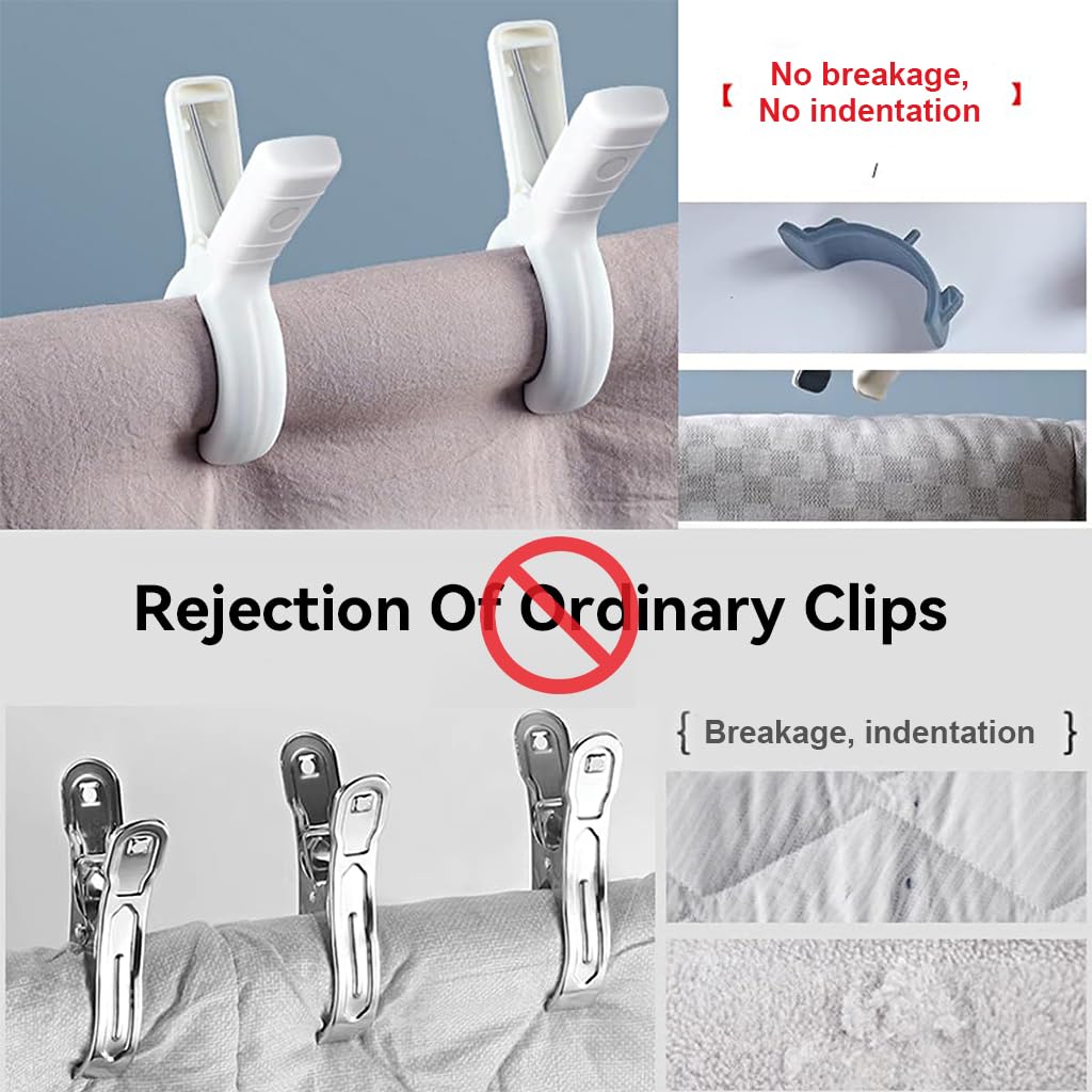 Supvox Clothesline Clips for Bed Sheets and Quilts featuring Spring Loaded Grip | 12Pcs Plastic Windproof Laundry Clips